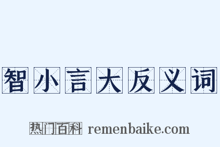 智小言大反义词是什么意思的图片